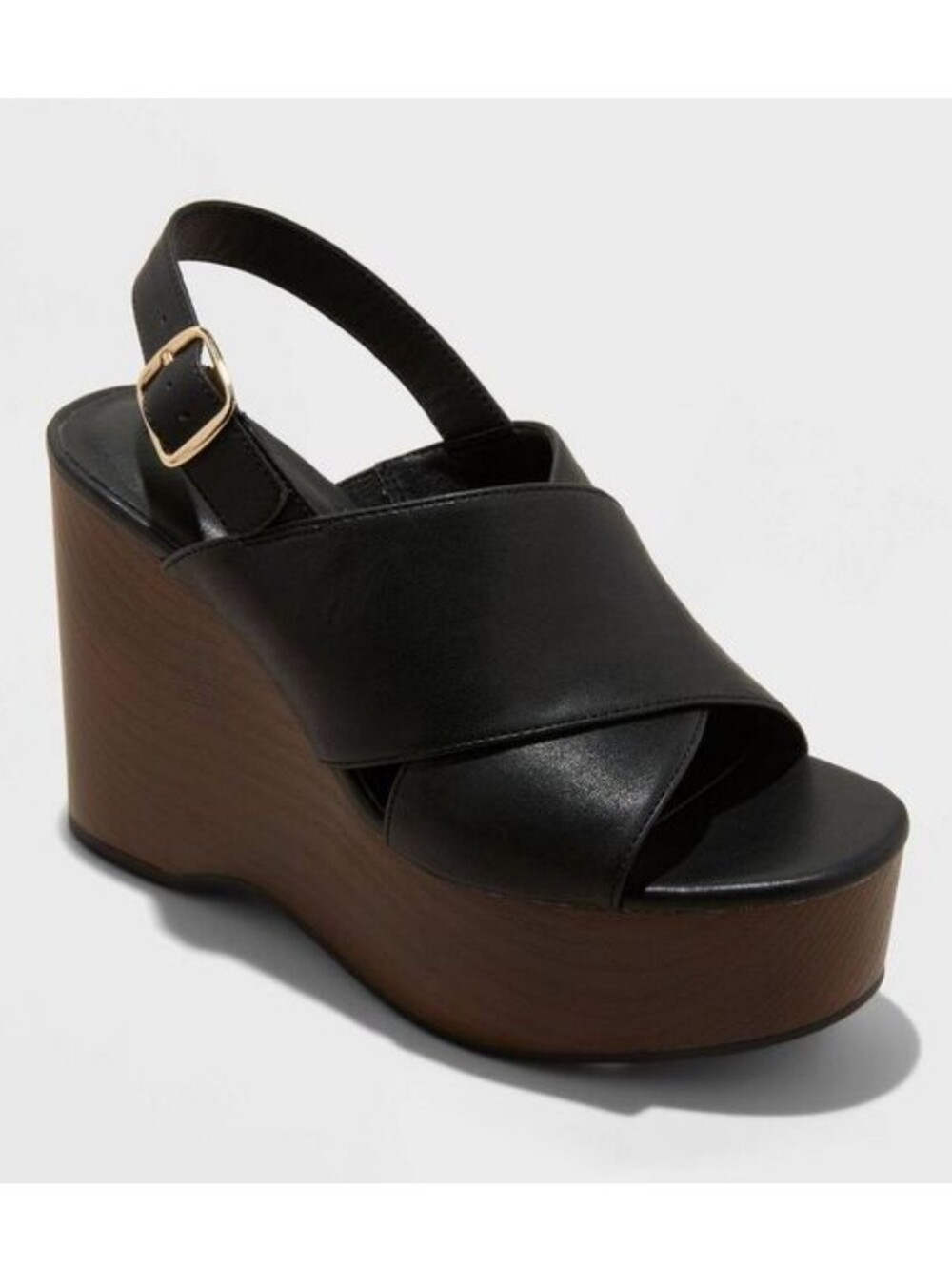 New w/Tags Universal Thread Naomi Vegan Leather Slingback Platform Wedges DAMAGE